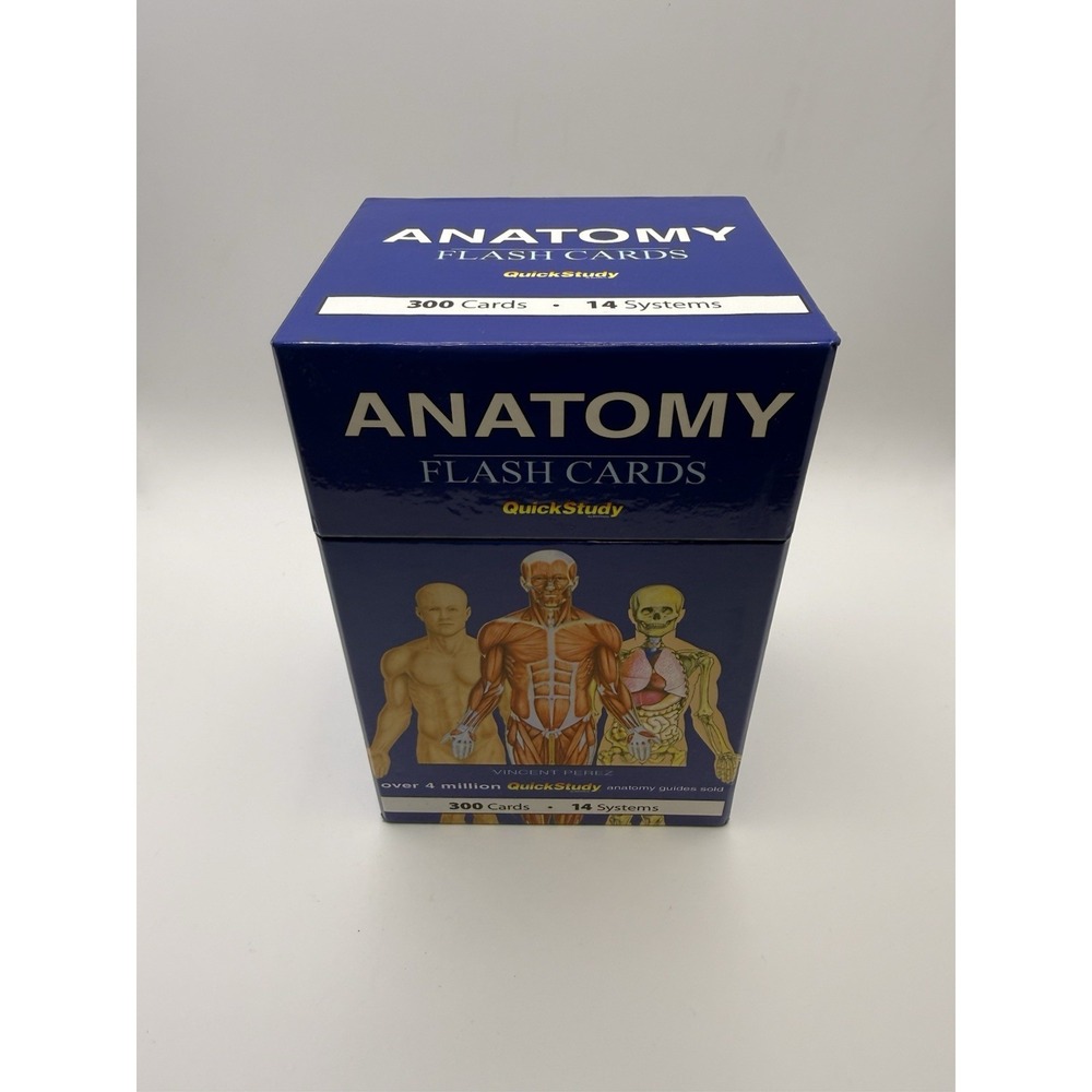 ANATOMY FLASH CARDS-QUICK STUDY-300 CARDS-14 SYSTEMS-BOX SET